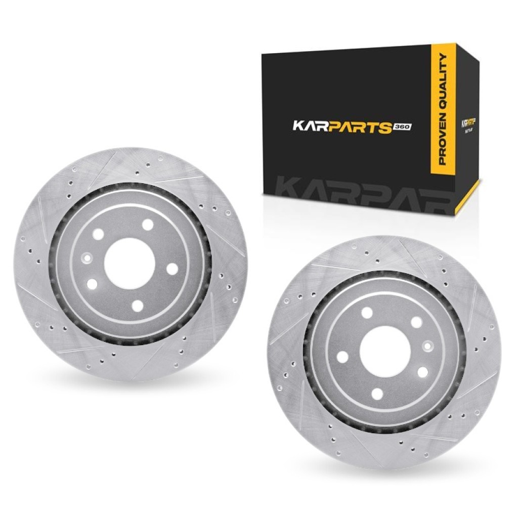 For Chevy Corvette 2014 15 16 17 18 2019 Brake Rotors Drilled And Slotted Silver