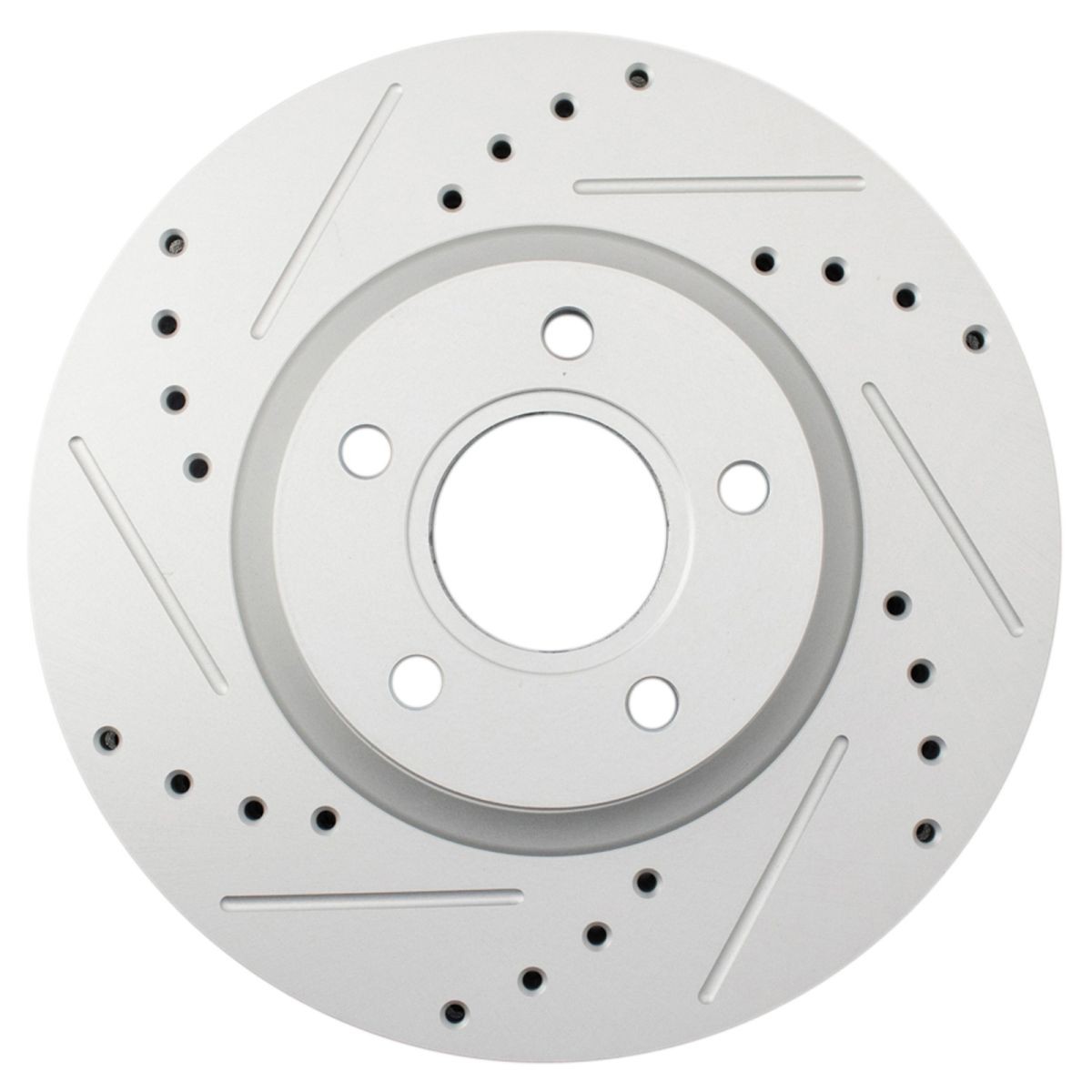 TRQ Front Performance Drilled Slotted G-Coated Disc Brake Rotor Pair New