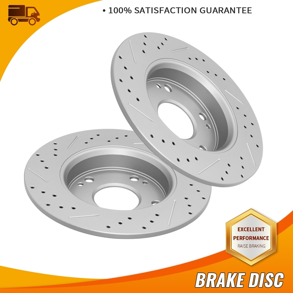 Rear Disc Drilled Brake Rotors for 2006 – 2015 Acura CSX ILX Honda Civic