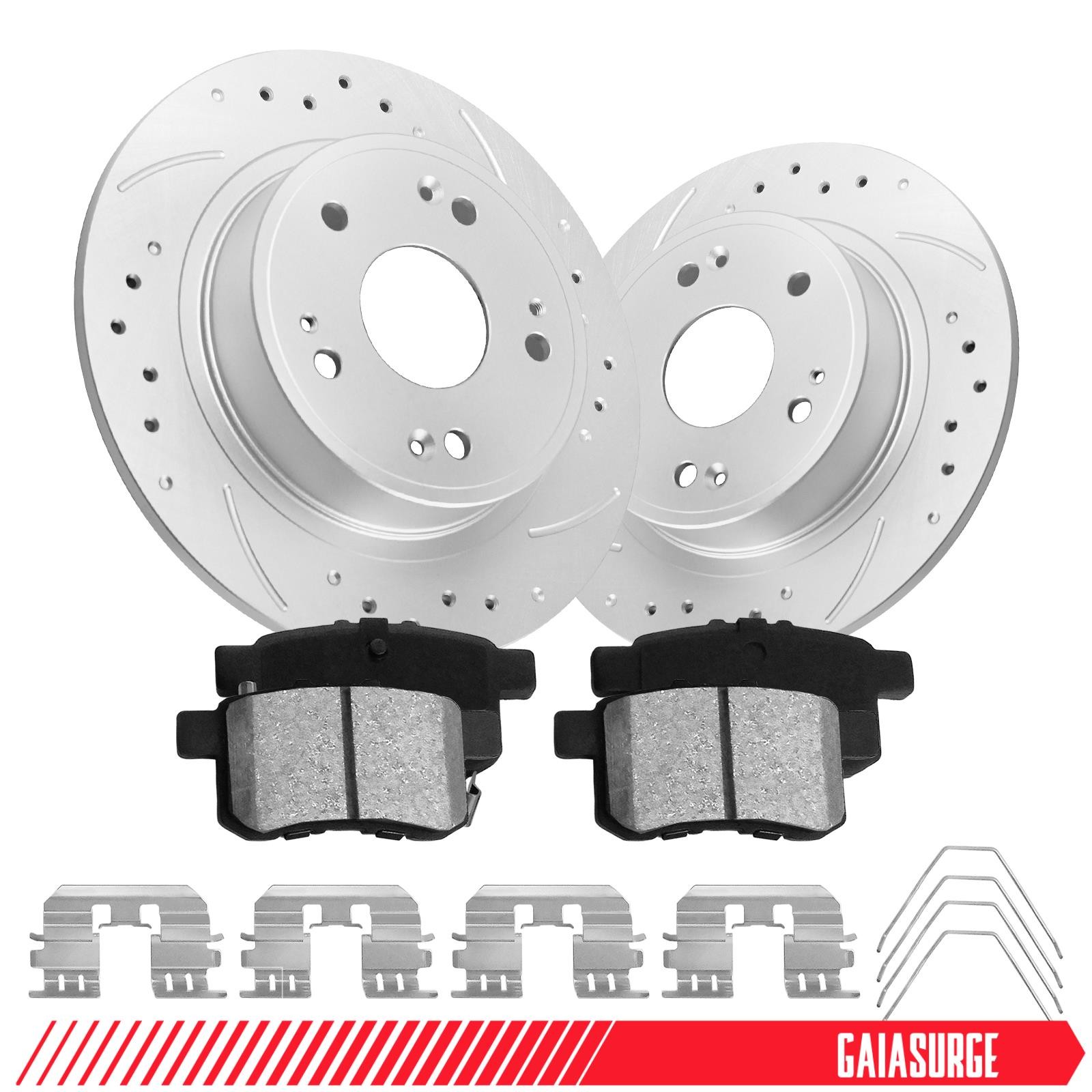 For Honda Accord 2008 2009-2017 Rear Ceramic Pads & Coated Rotors Kit 282mm