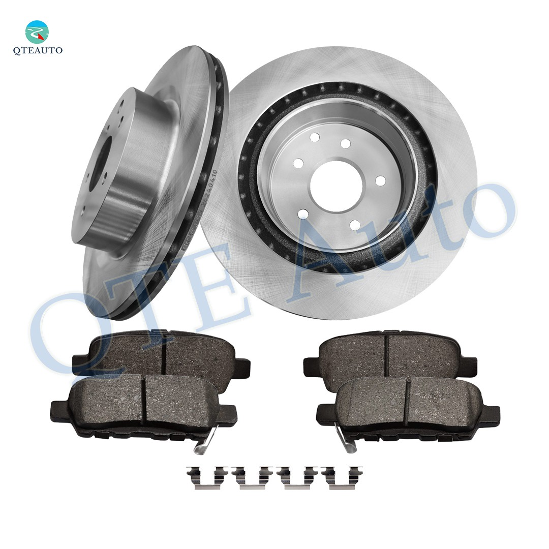 6P Rear 322mm Brake Disc Rotors-Ceramic Brake Pad Kit For 2003 2004 Infiniti G35