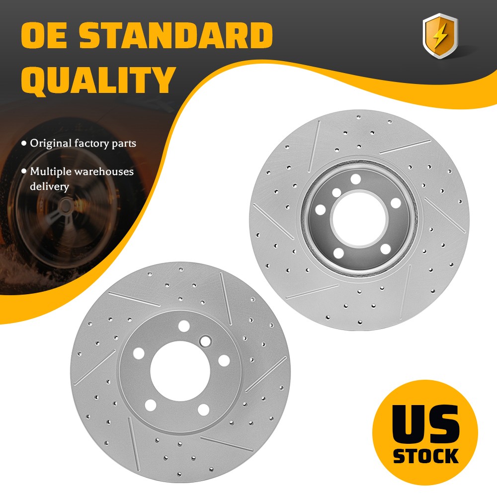 Front Drilled Brake Rotors for BMW X1 228i 230i 328d 330i 428i 430i GT xDrive