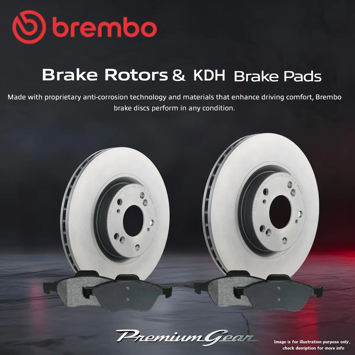 Front Brembo UV Coated Disc Rotors+KDH Brake Pads 345mm for Audi A4 8W2 B9 06-21