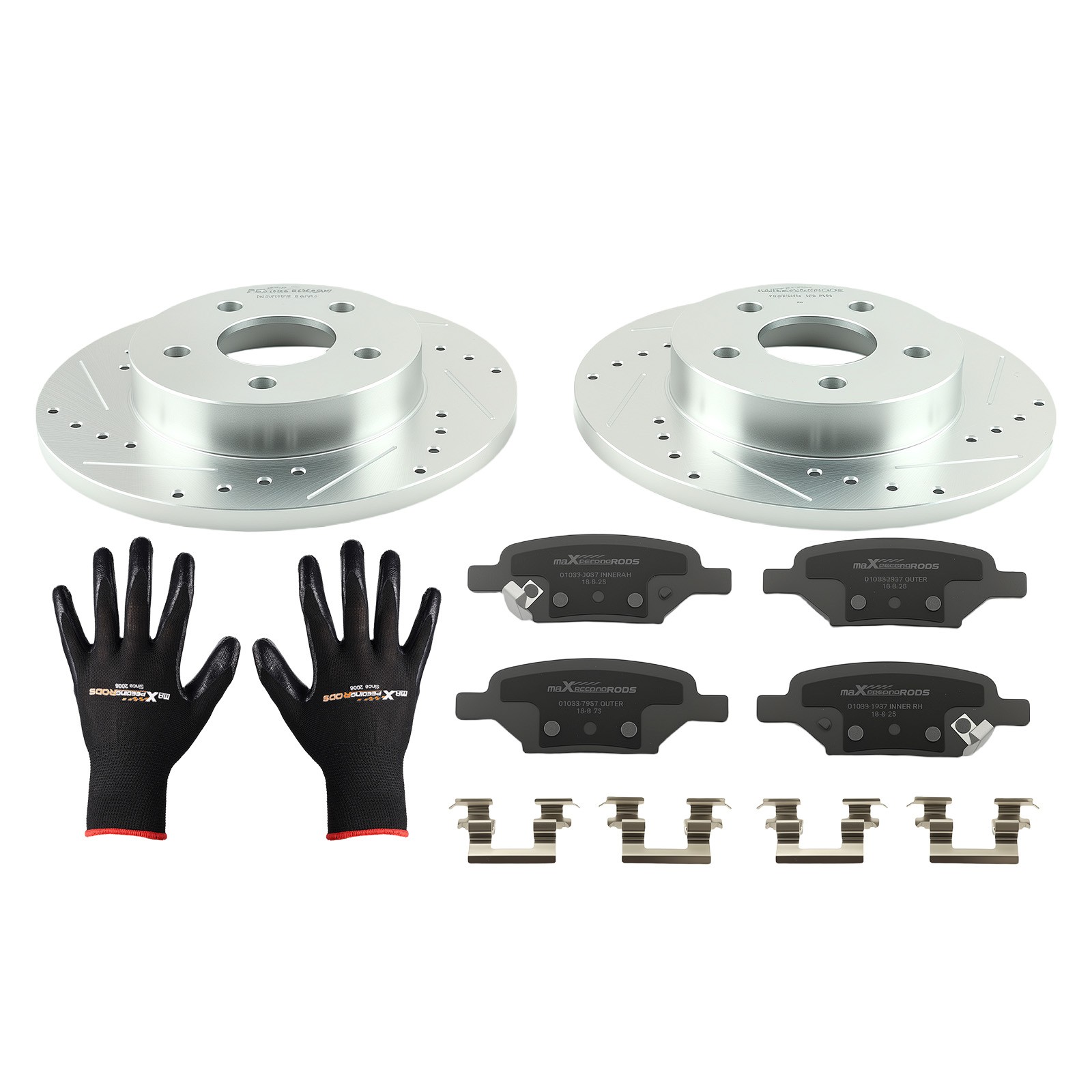 10.63″ Rear Brake Rotors+Ceramic Pads Set for Saturn Aura 2007-2009/Ion 2004-07