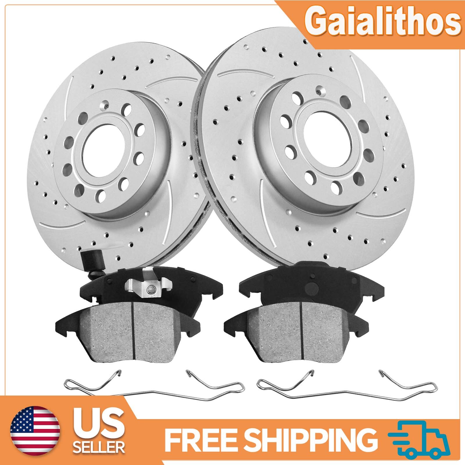 288mm Front Rotors Ceramic Brake Pads Kit for VOLKSWAGEN JETTA 2005-2013 2014