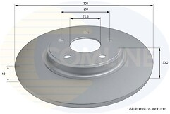 Coated Brake Disc Rear Axle To Fit Fiat Freemont 11->15, Lancia Voyager 11->14