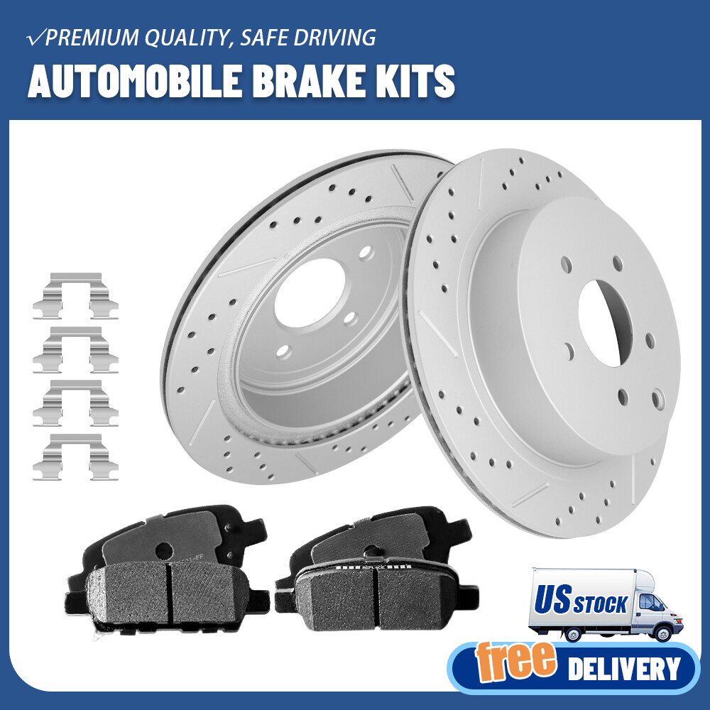 Rear Drilled Rotors + Ceramic Brake Pads for Infiniti QX60 Nissan Murano Quest