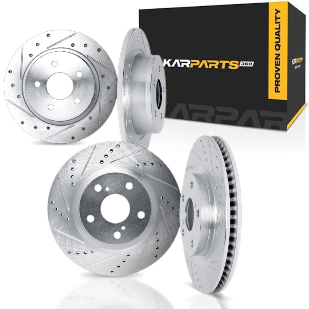 For Lexus RX300 1999 00 01 02 2003 Brake Rotors | Silver | Drilled And Slotted