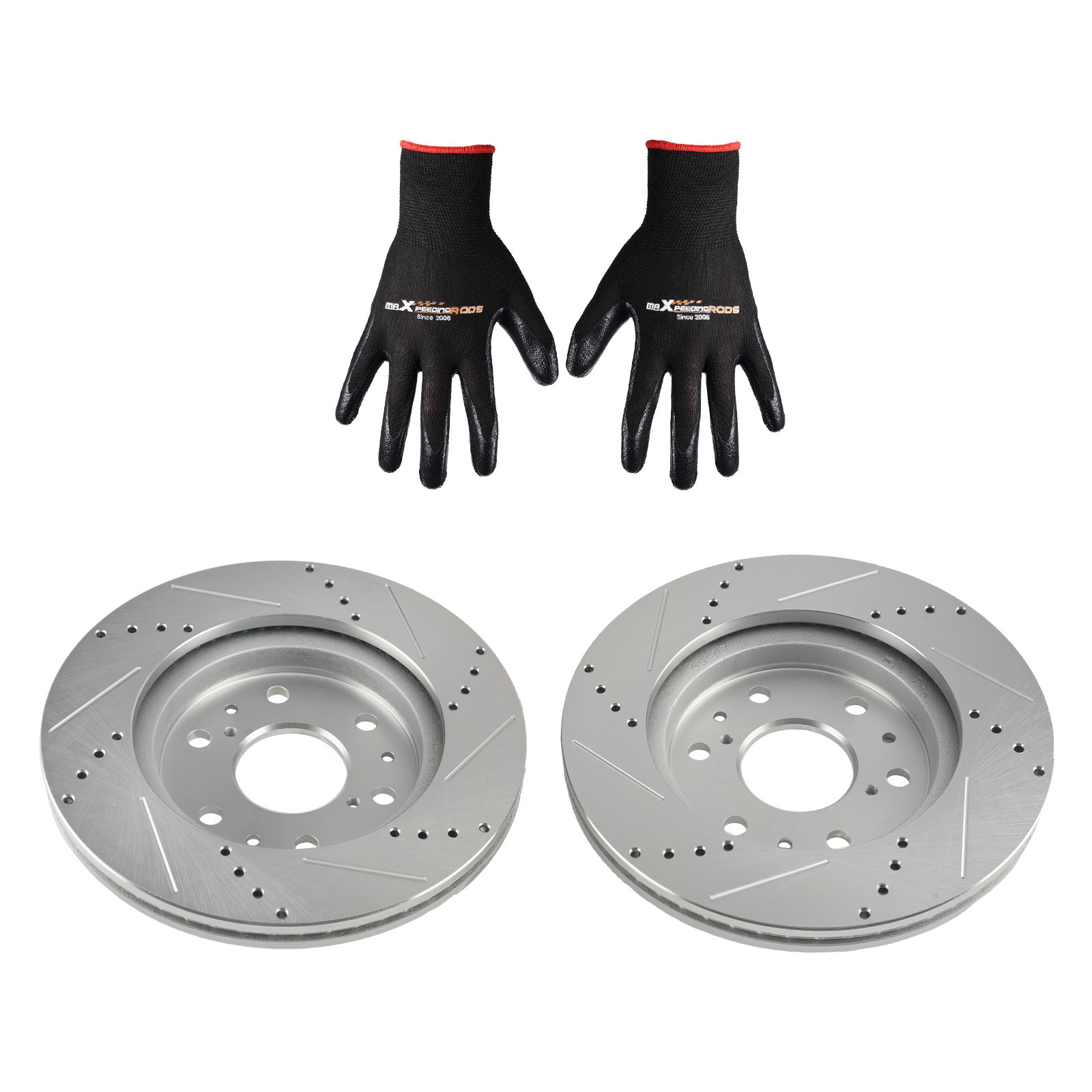 Front Drilled+Slotted Brake Rotor for GMC Sierra 1500 2005-2019/Yukon 2007-2020