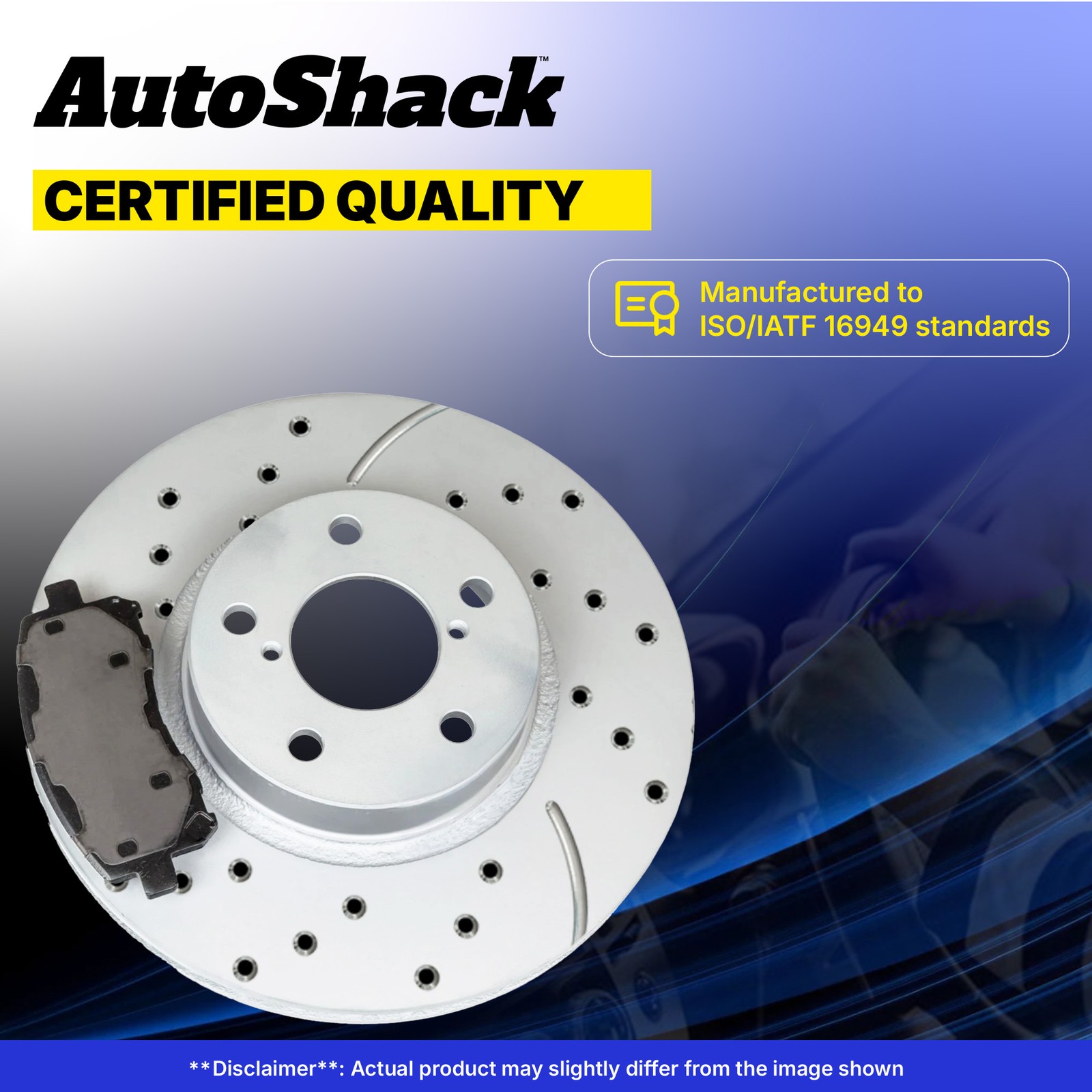 Front Drilled Slotted Brake Rotors Premium Ceramic Pad for Hyundai, Tucson 10-17