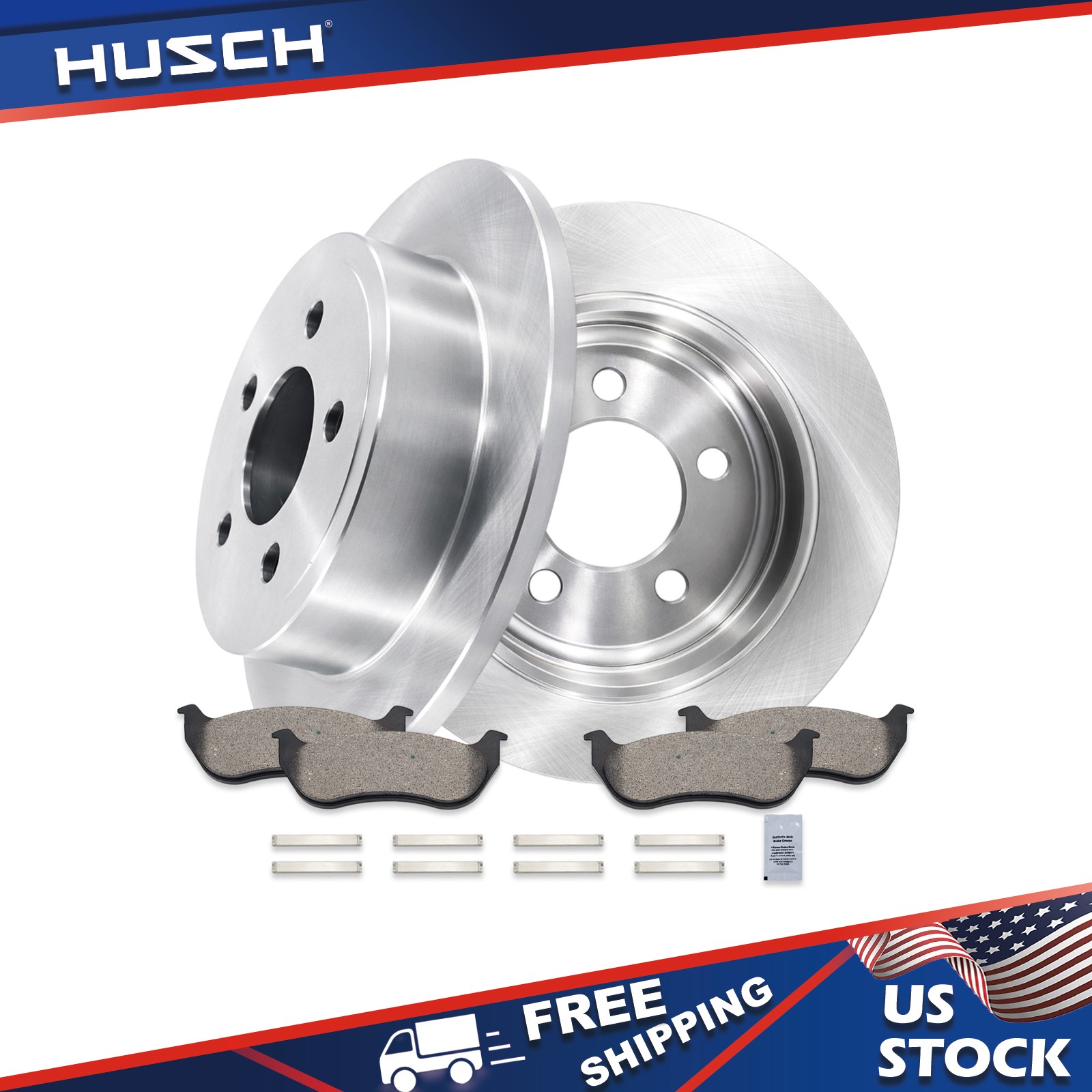 Rear Disc Rotors Ceramic Brake Pad for 2003 2004 -2006 2007 Liberty Wrangler