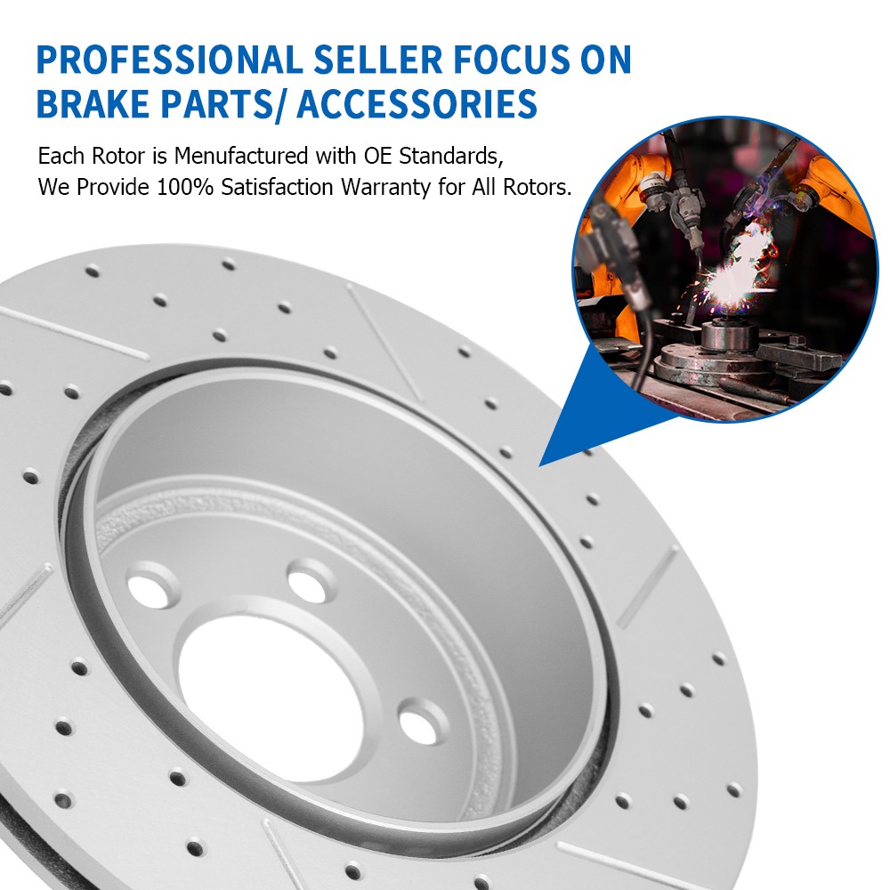 Front Drilled Disc Brake Rotors for 2018-2020 Jeep Grand Cherokee Durango SRT