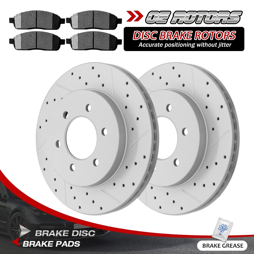 4WD Front Disc Rotors Brake Pads Kit For 2004 – 2008 Ford F-150 With 6 Lug
