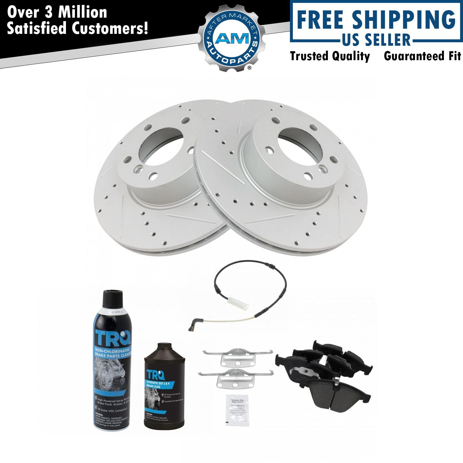 Brake Performance Rotor & Premium Ceramic Pad Front Kit w/Chemicals