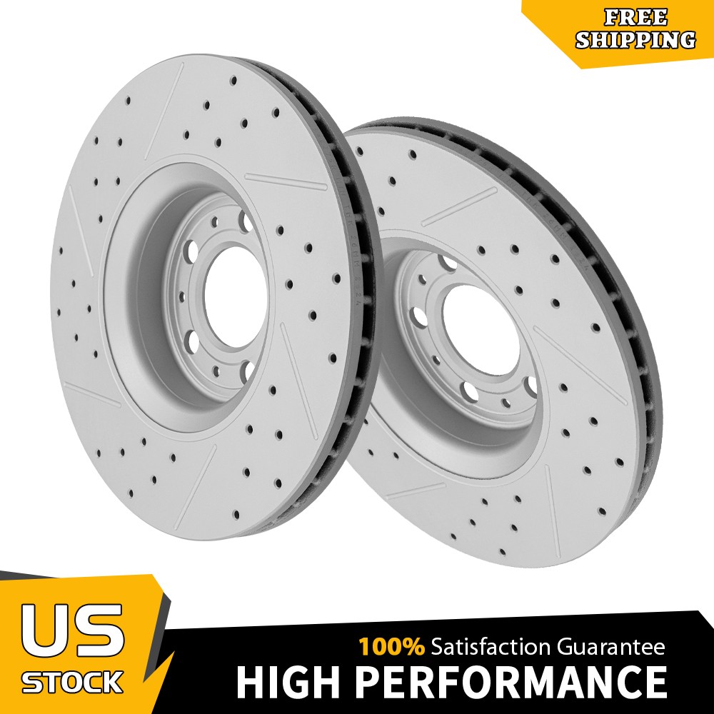 316mm Front Drilled Disc Brake Rotors Set for 2003 2004 2005 – 2014 Volvo XC90