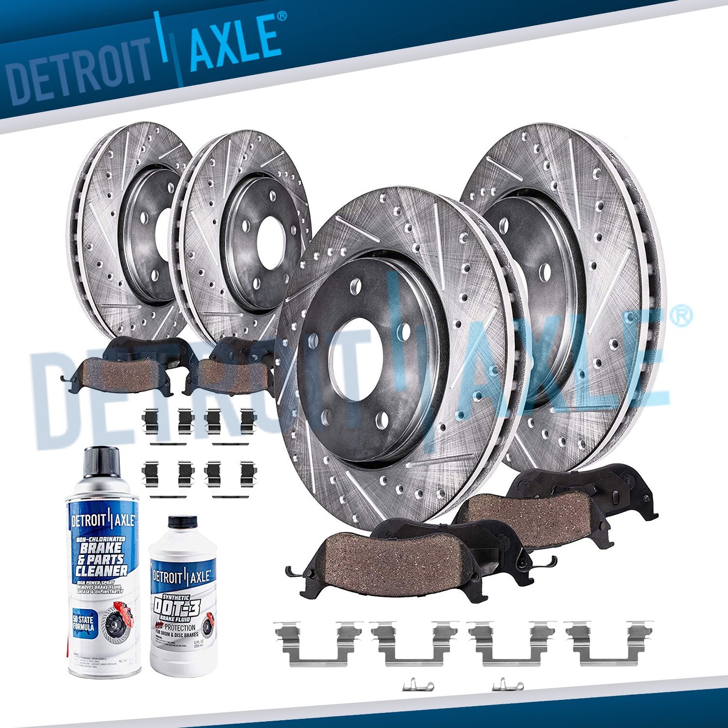 Front & Rear Drilled Rotors + Brake Pads for 2004 – 2007 Mitsubishi Galant V6