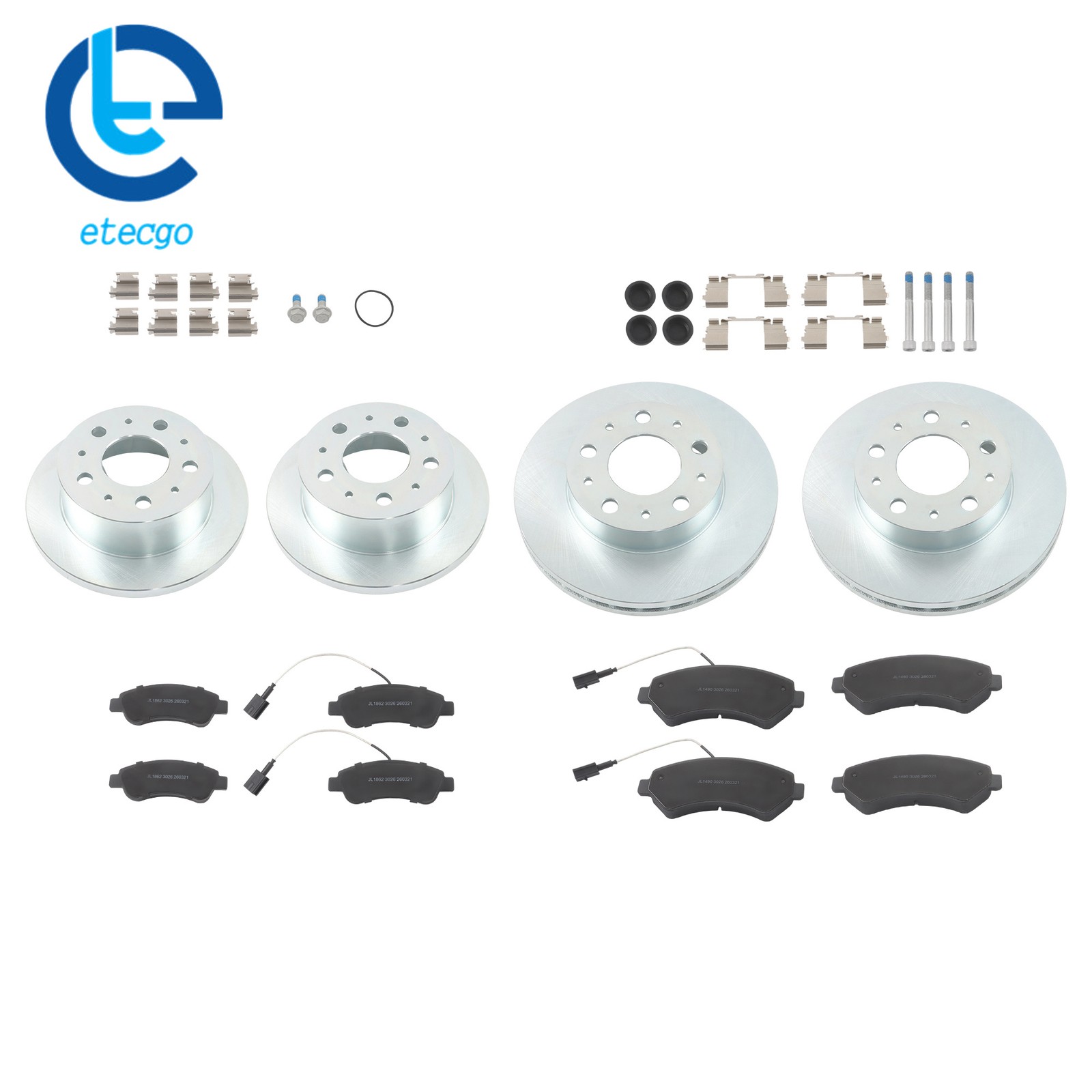For Ram ProMaster 3500 17-20 Front & Rear Disc Brake Rotors & Ceramic Brake Pads