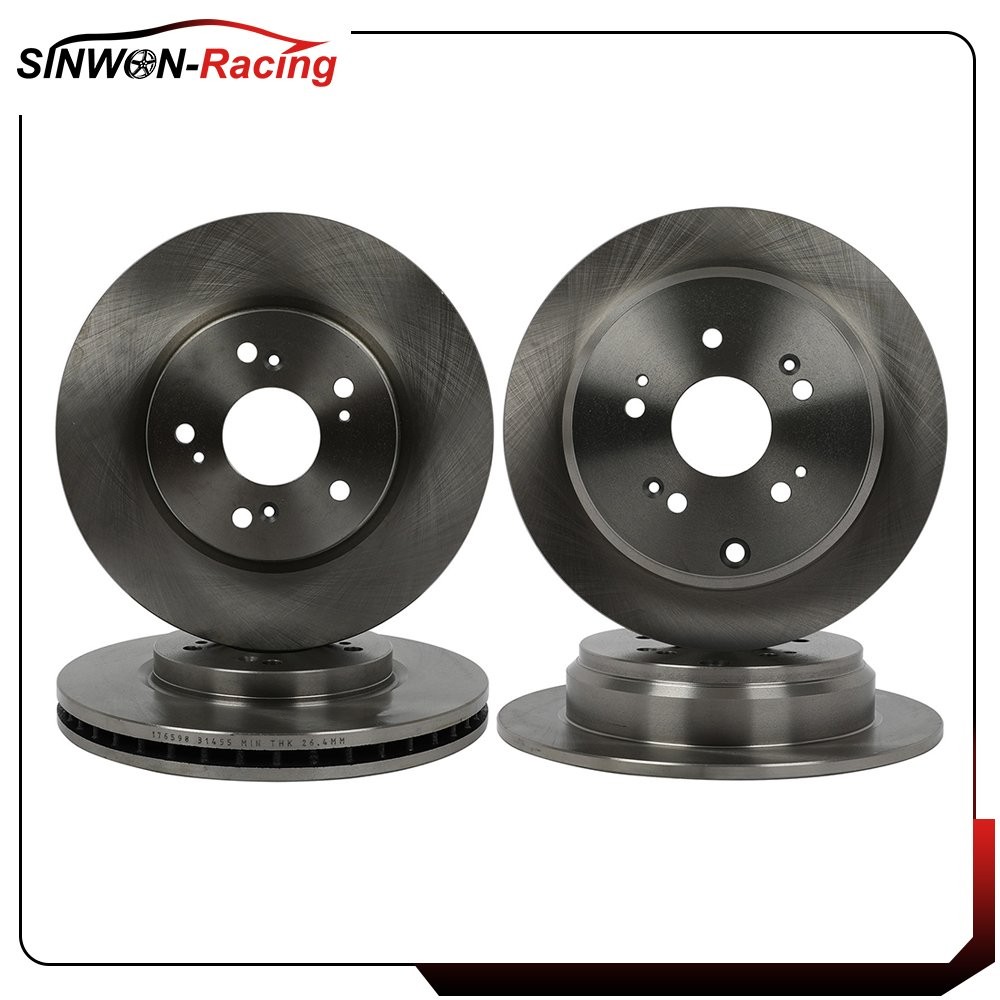 Set of 4 Front & Rear Brake Rotors For Honda CR-V 2007-2016 Acura RDX 2007-2012
