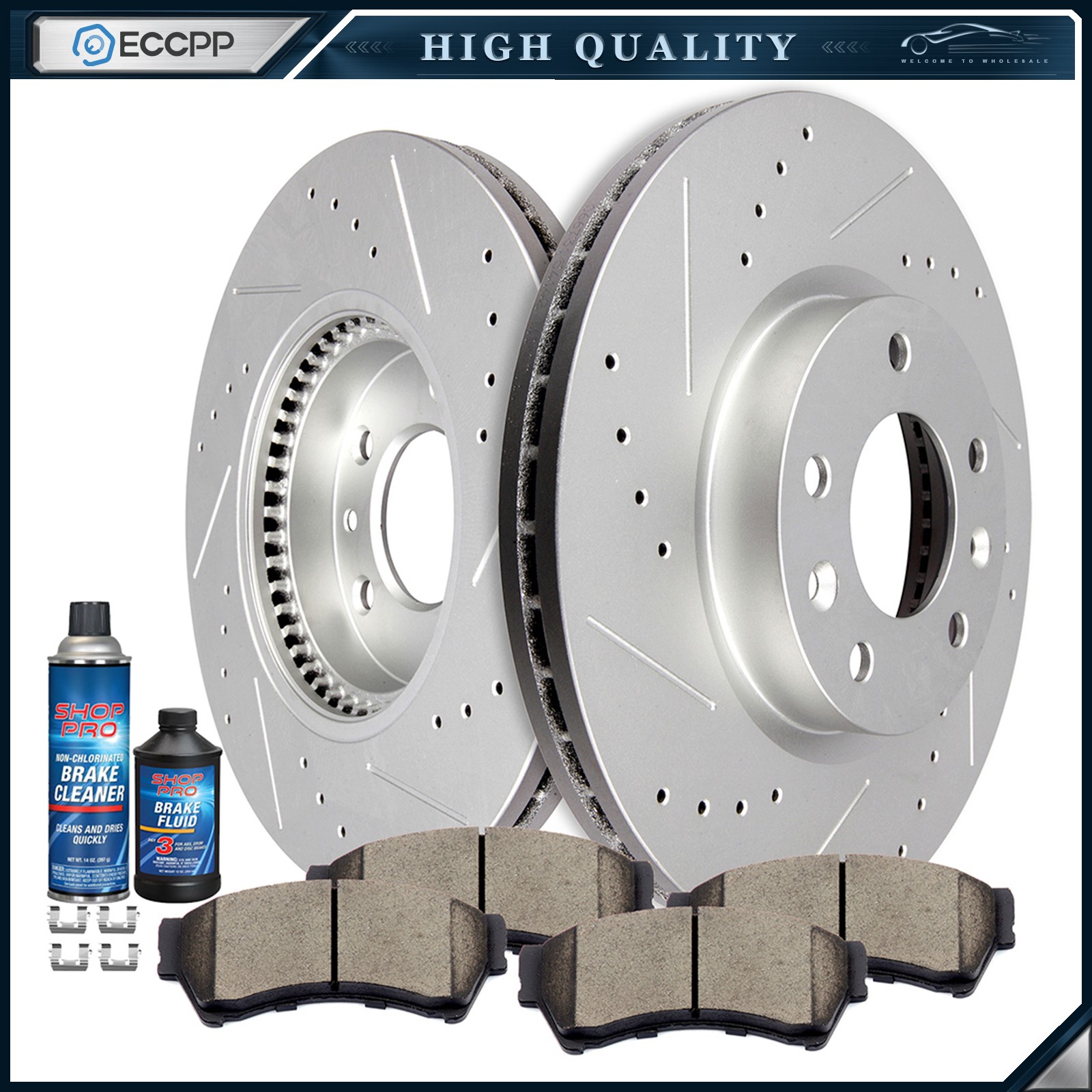 Front Ceramic Brake Pads And Rotors For Ford Fusion Lincoln Zephyr Mercury Milan