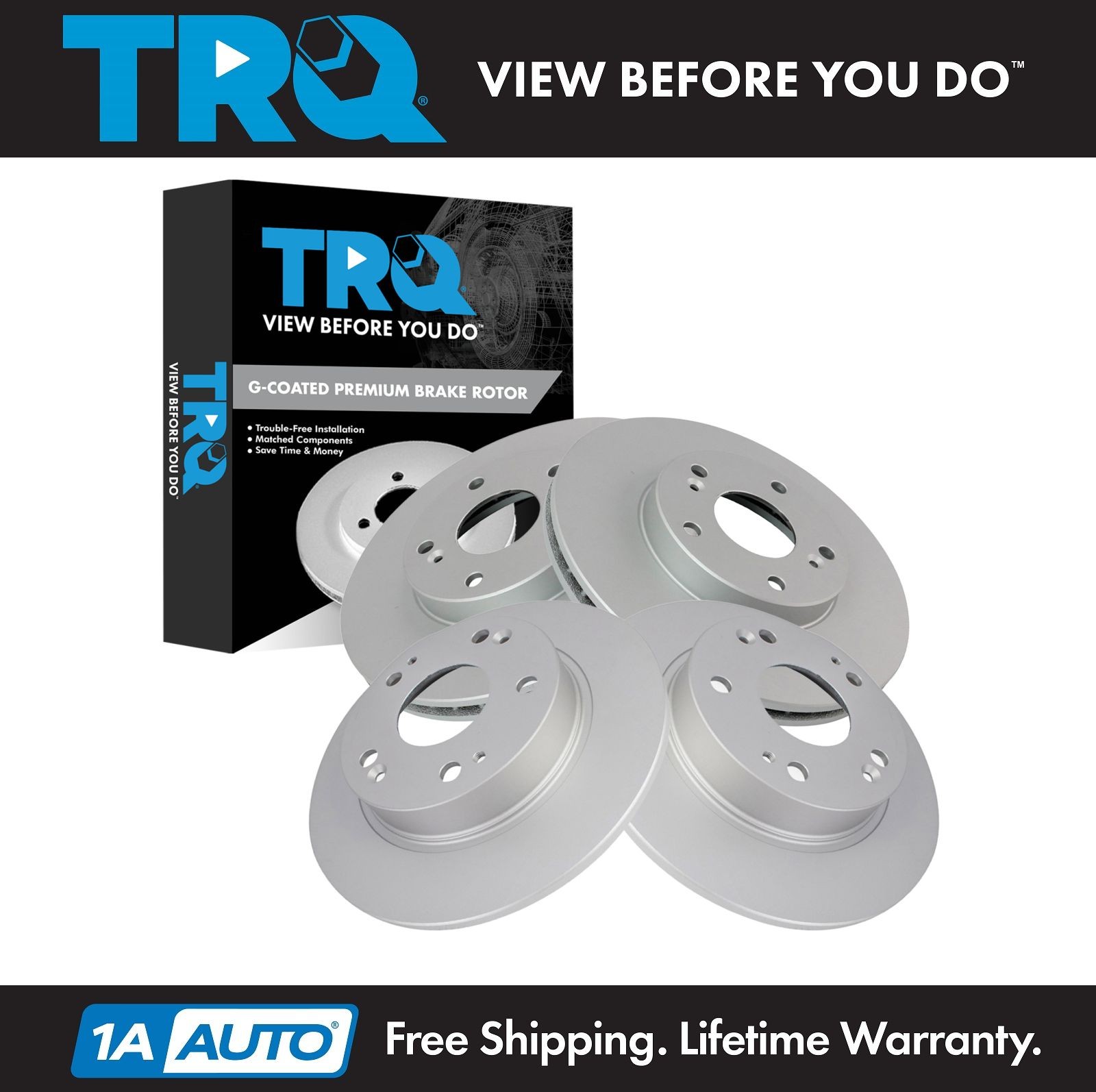 TRQ Brake Rotors Set Premium G-Coated Fits 13-15 Acura ILX 08-15 Honda Civic