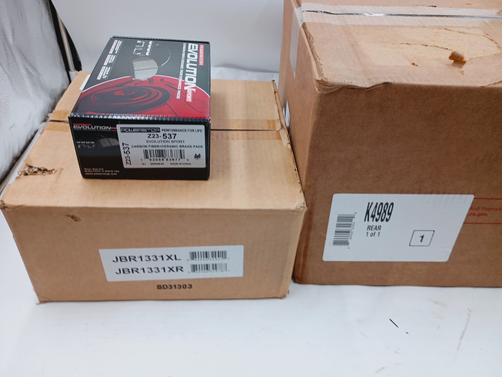 NEW POWERSTOP K4989 Z23 EVOLUTION SPORT DRILLED & SLOTTED REAR DISC BRAKE KIT