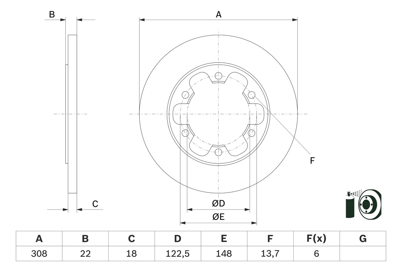 Bosch 0 986 479 D43 Brake Disc for Ford