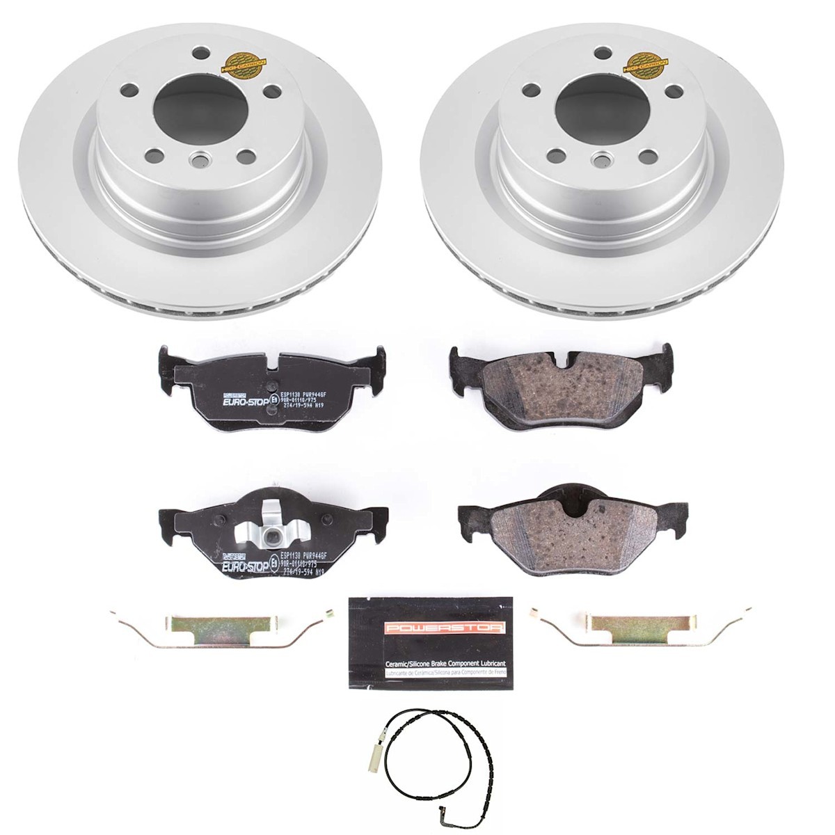 ESK5766 Powerstop Brake Disc and Pad Kits 4-Wheel Set Front & Rear for BMW 128i