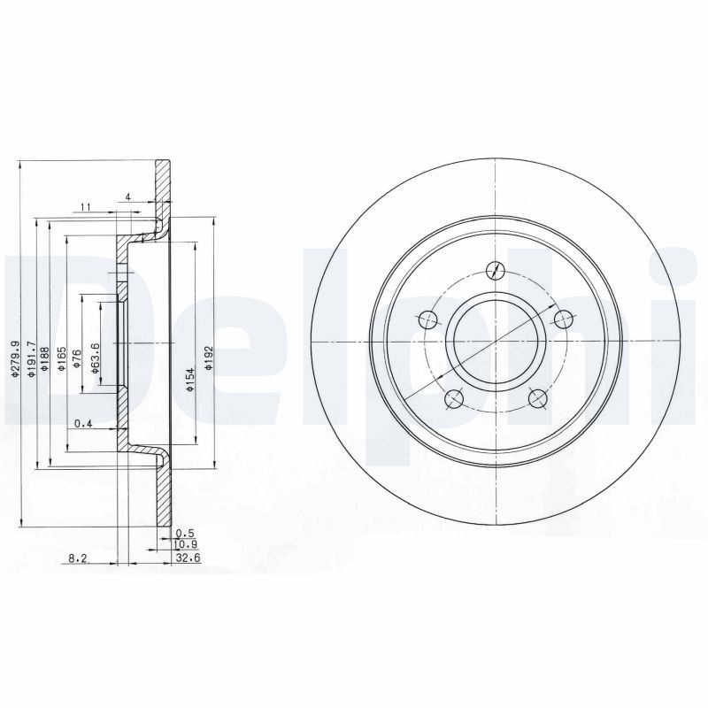Delphi BG3897C Brake Disc for Ford, Volvo