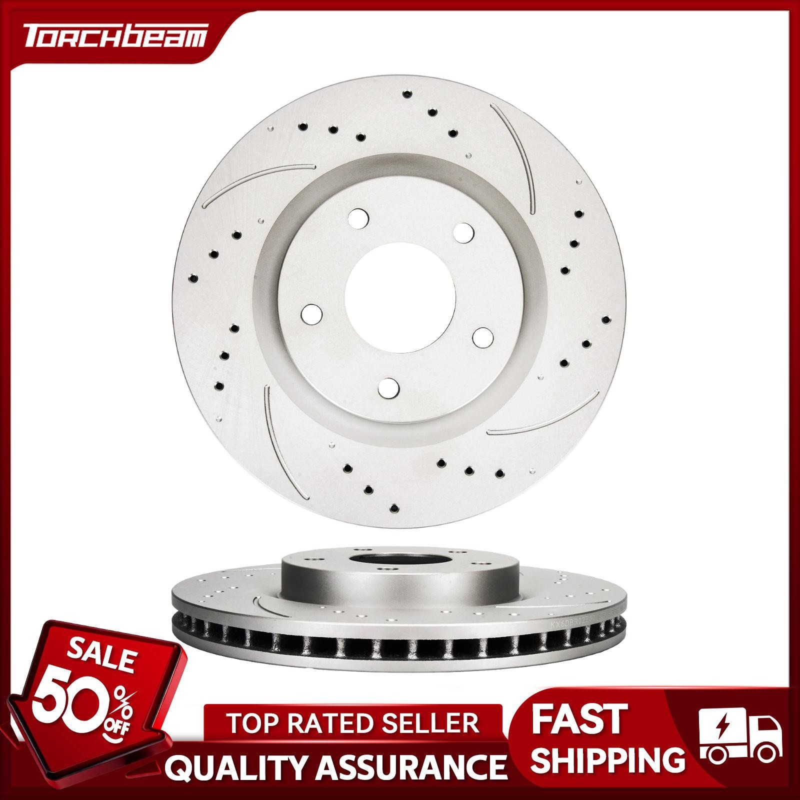 2x Front Drilled Slotted Brake Rotors For 2007-2012 Nissan Sentra L4 2.5L 31512
