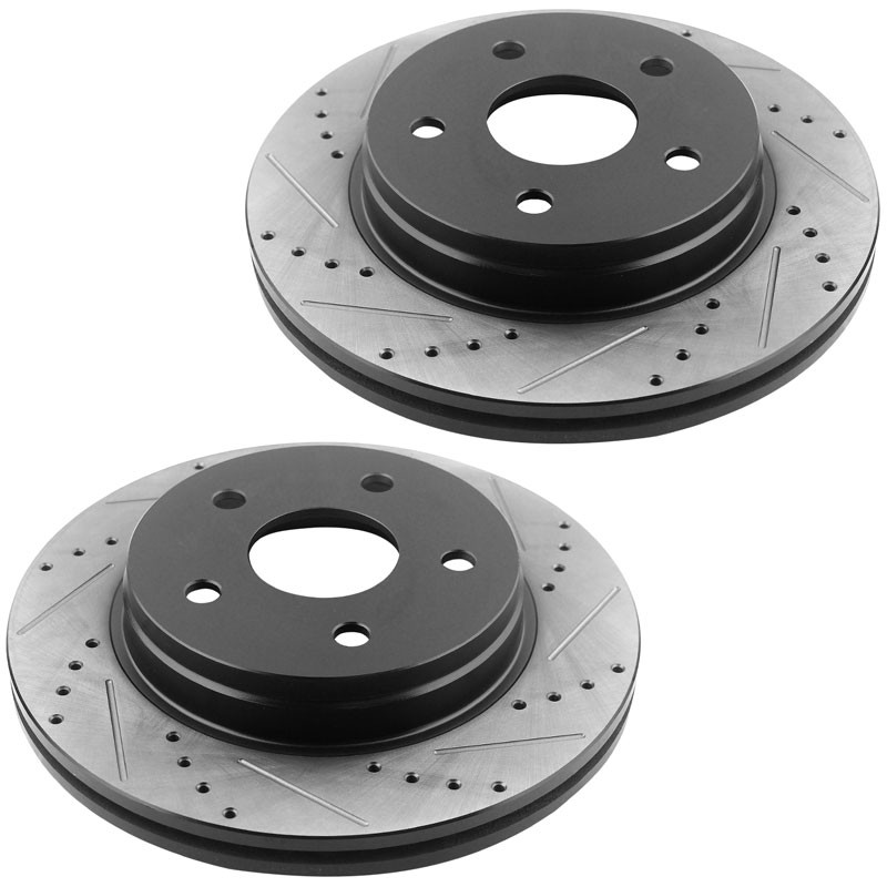 Front Drilled Brake Rotors Ceramic Pads for 2006-18 Dodge Ram 1500 5 LUG FL L16