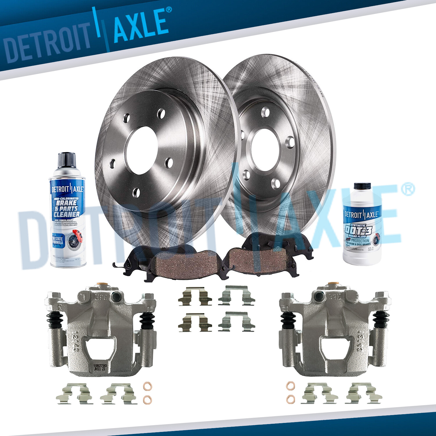 Rear Disc Rotors Calipers Ceramic Brake Pad Replacement for Nissan Altima Maxima