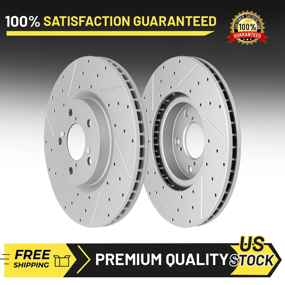 330mm Front Drilled Slotted Disc Rotors for Honda Pilot Acura MDX RLX ZDX