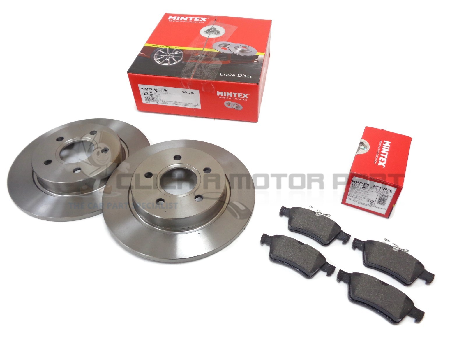 Mintex Rear 2 Brake Discs & Pads Set For Ford Focus Mk3 2011-2016