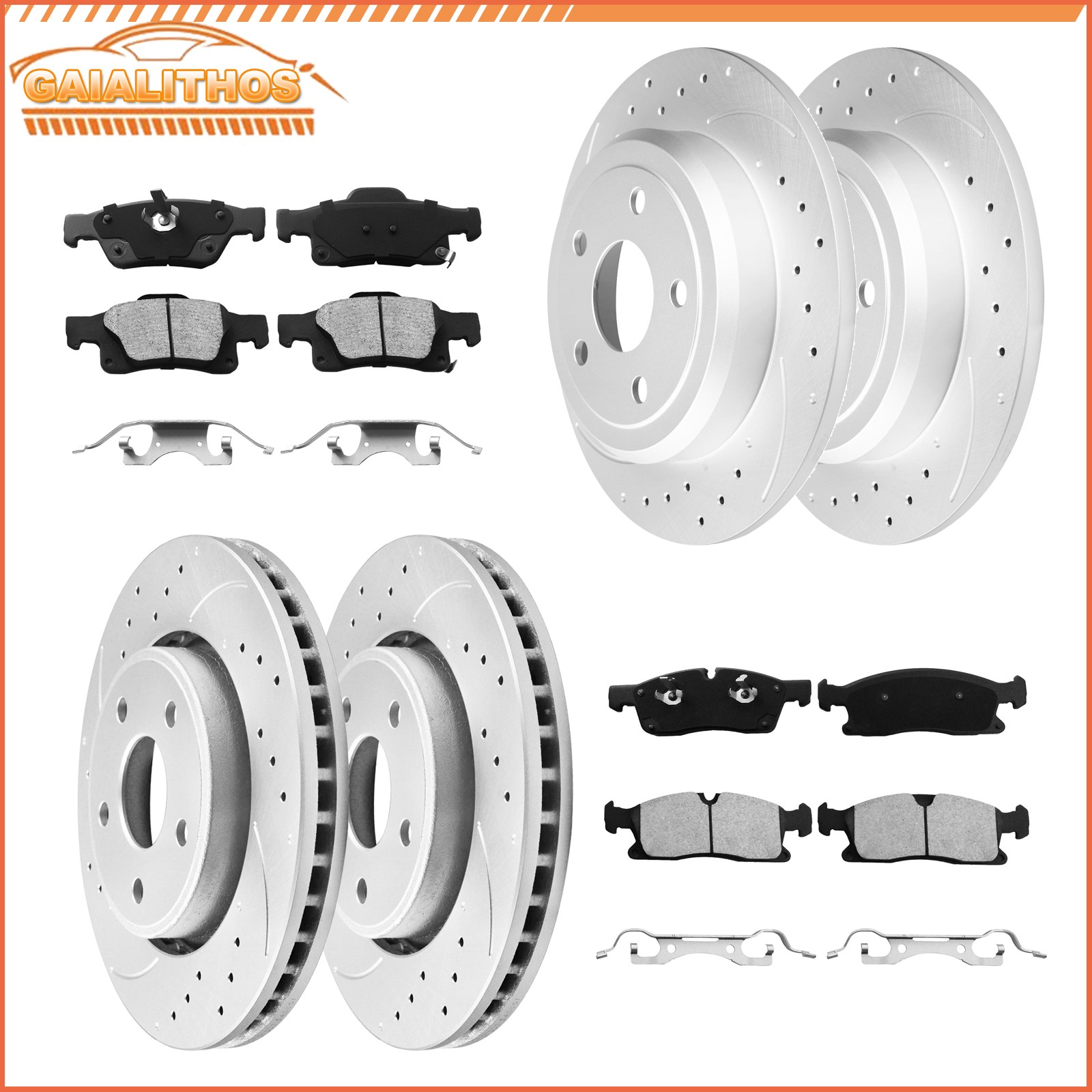 330mm Front Rear Brake Rotors Pads For 2017 2018 2019 2020 Jeep Grand Cherokee