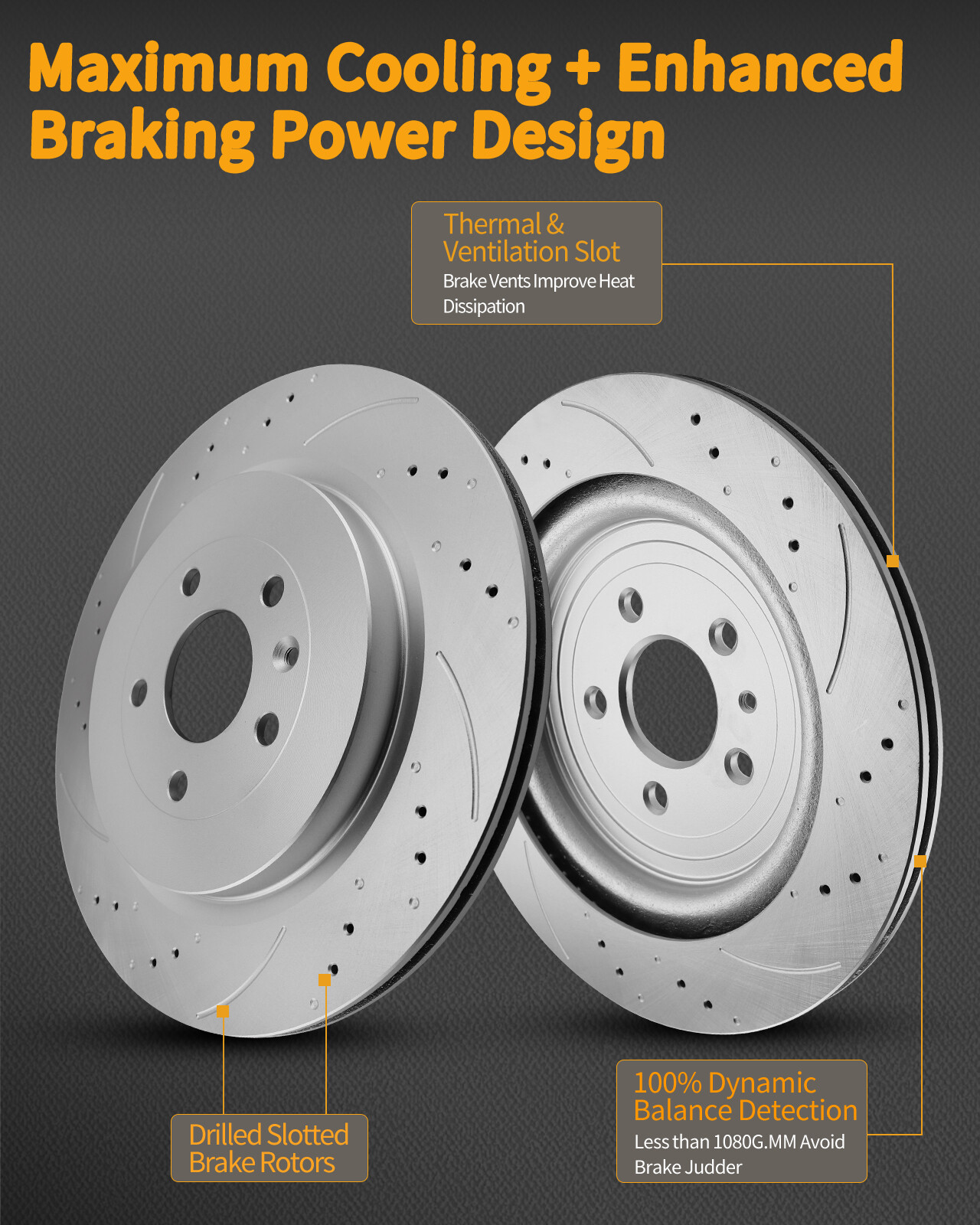 Front Drilled Rotors Ceramic Brake Pads for Kia Optima 2002 2.4L/2.7L Front