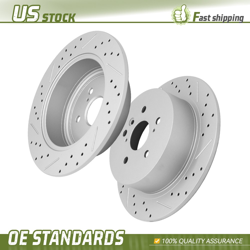 309mm Rear Drilled Disc Brake Rotors Set for 2008 – 2014 Toyota Highlander
