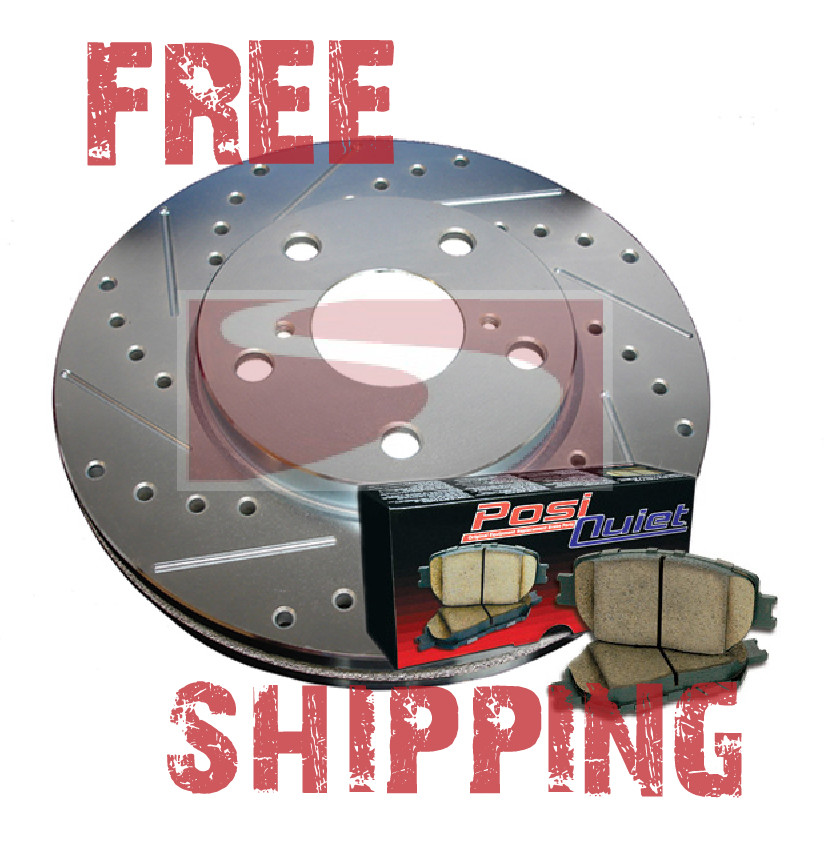 Ford Aspire A/T 94-97 FRONT Drill Slot Brake Rotors + Pads