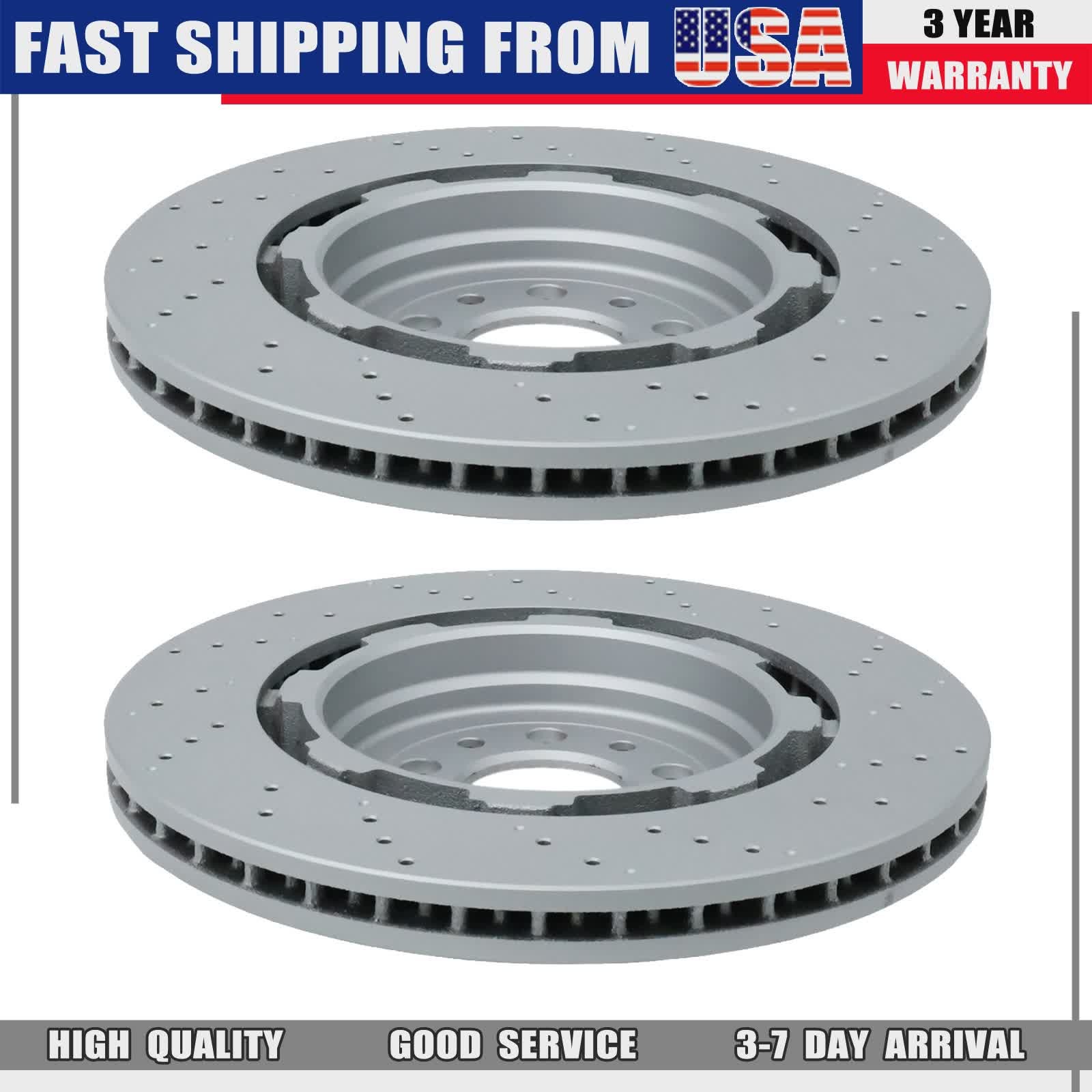 For 17-24 Alfa Romeo Giulia Stelvio Quadrifoglio Rear Left & Right Brake Rotors