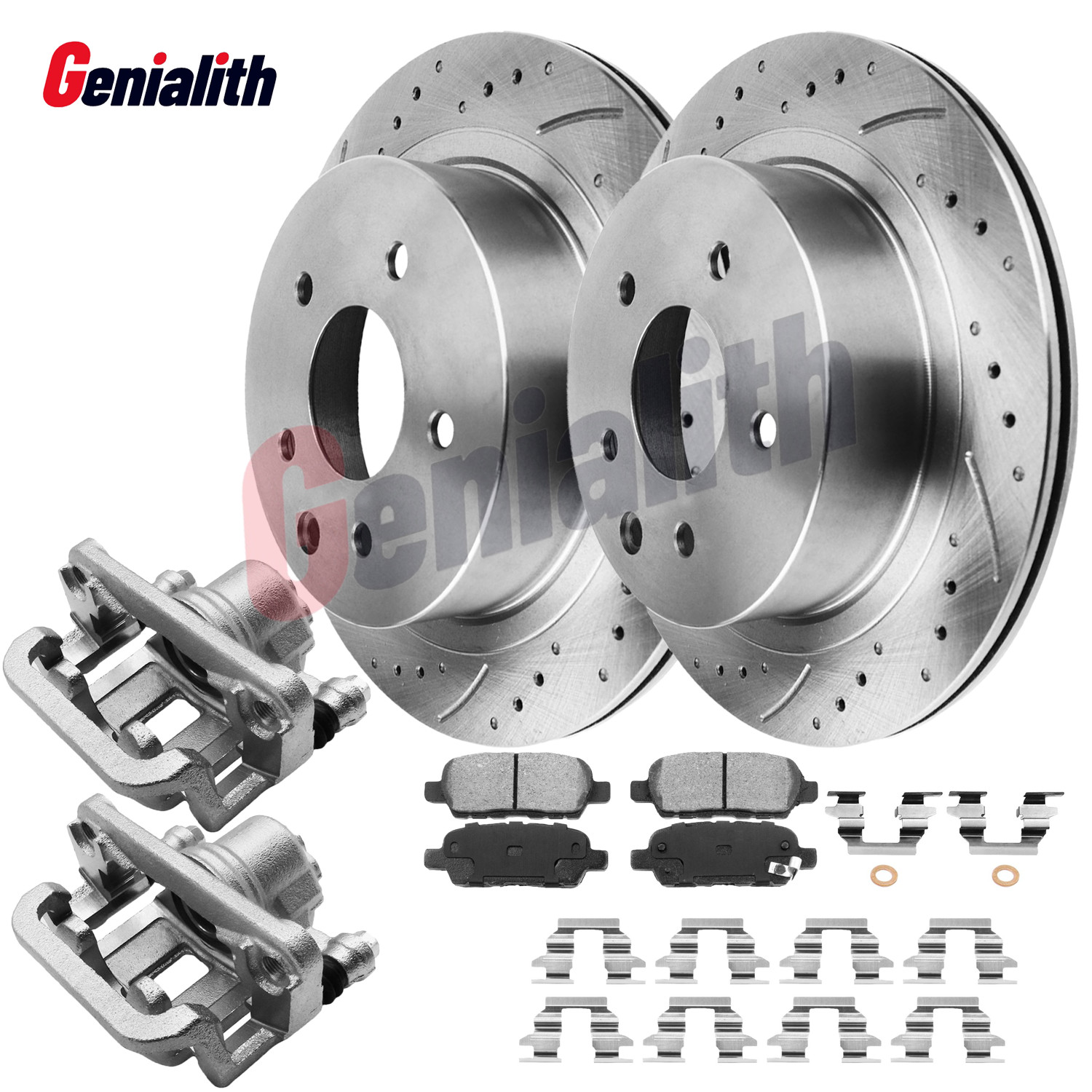 11.5 in Rear Brake Disc Rotors Pads & Calipers for Nissan Rogue Rogue Select