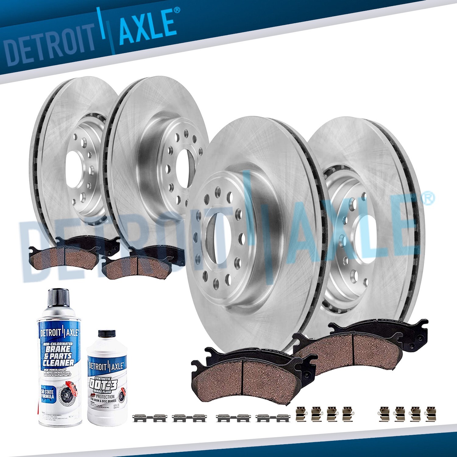Front and Rear Brake Rotors and Ceramic Brake Pads Kit for 2019 – 2023 Ram 1500