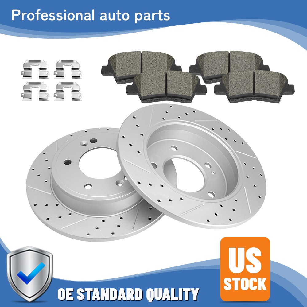 6x Rear Disc Rotor Ceramic Brake Pads For Hyundai Elantra GT Veloster Forte Koup