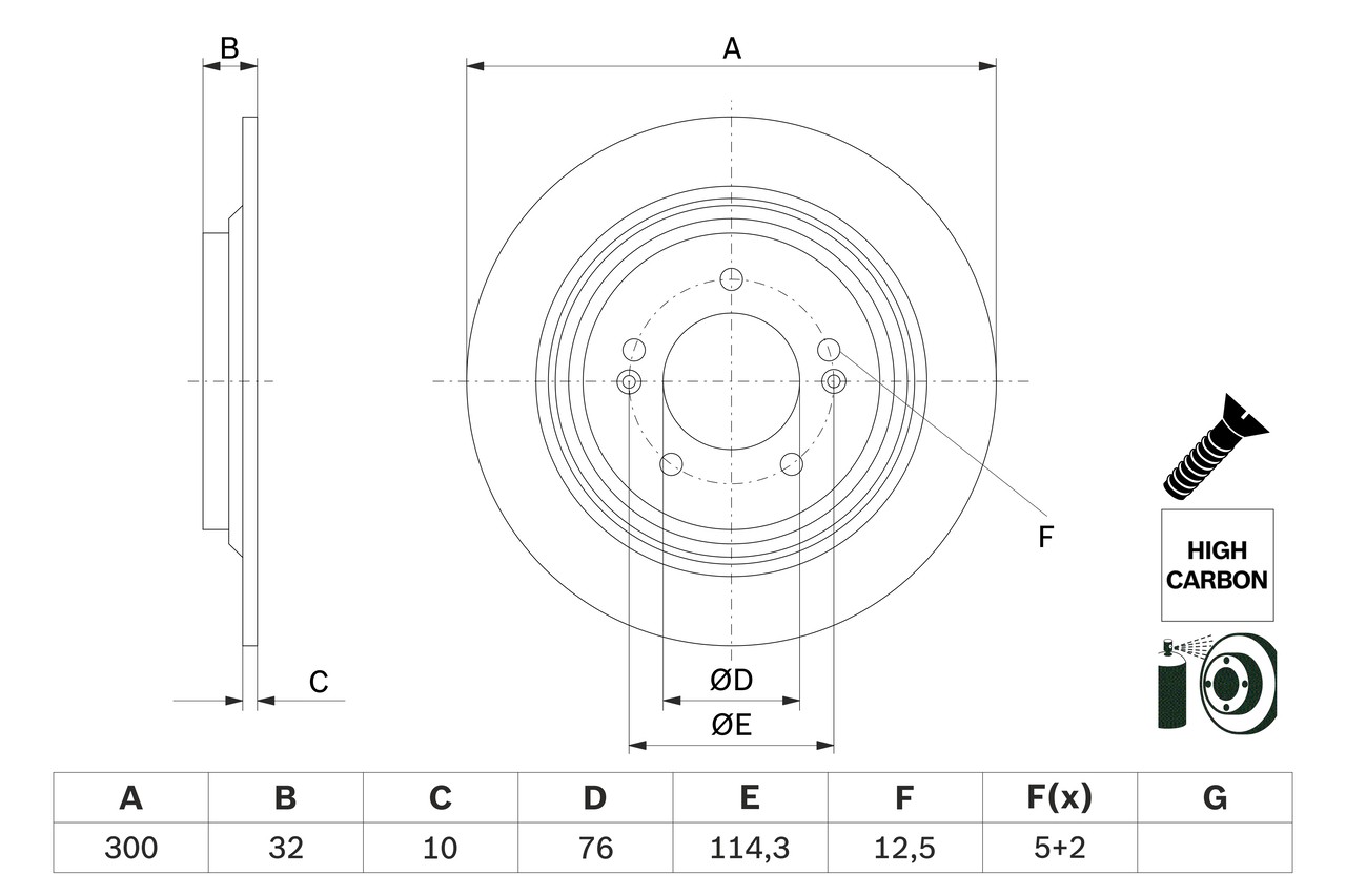 Bosch 0 986 479 H01 Brake Disc for Hyundai, Kia