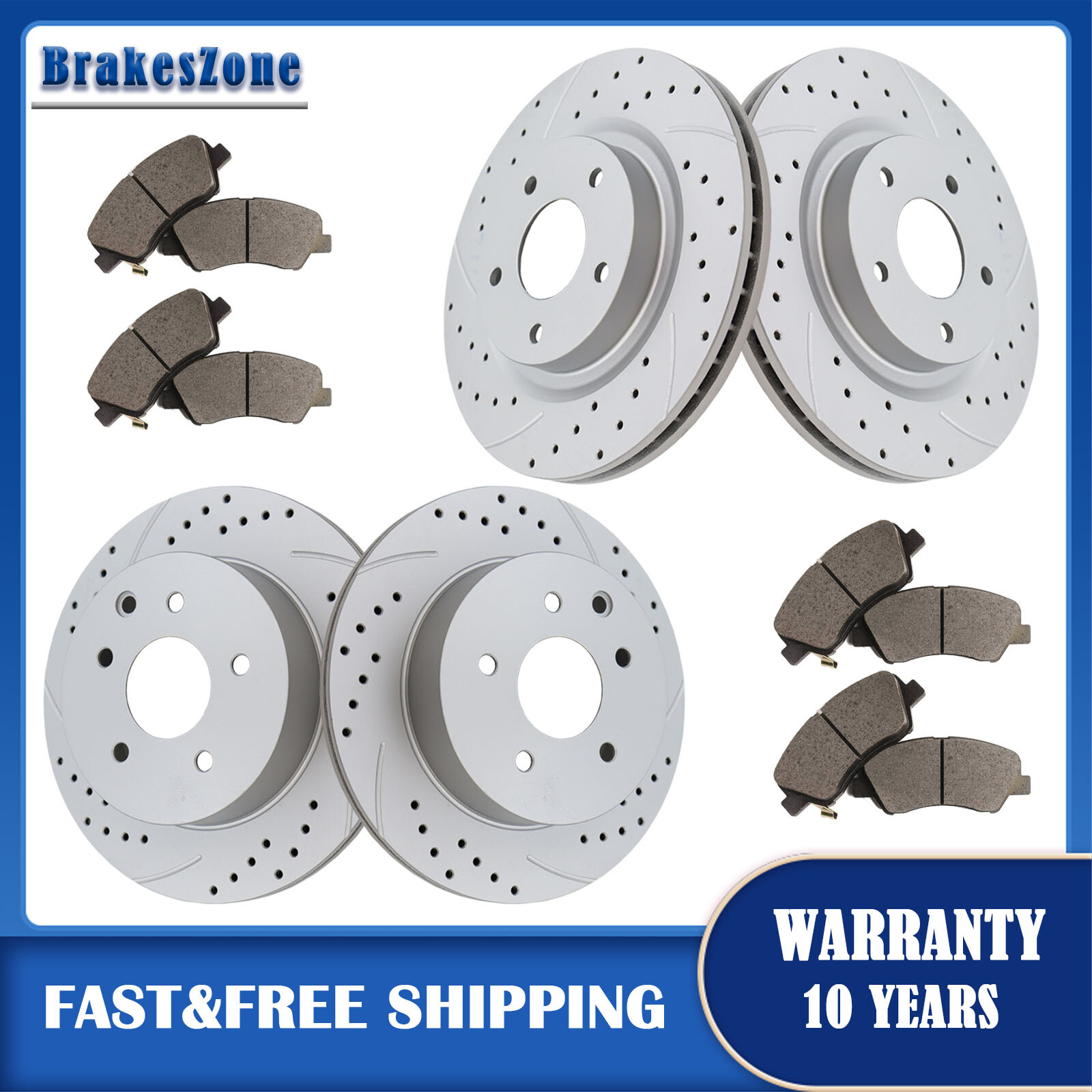 320mm Front and 308mm Rear Brake Rotors Pads for Nissan Maxima 2009-2019 Brakes