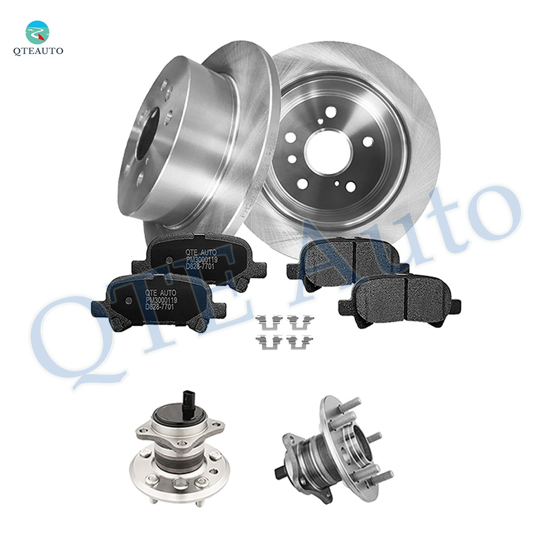 8 Rear 269mm Brake Rotors-Wheel Hub-Ceramic Brake Pad To 2004-2008 Toyota Solara