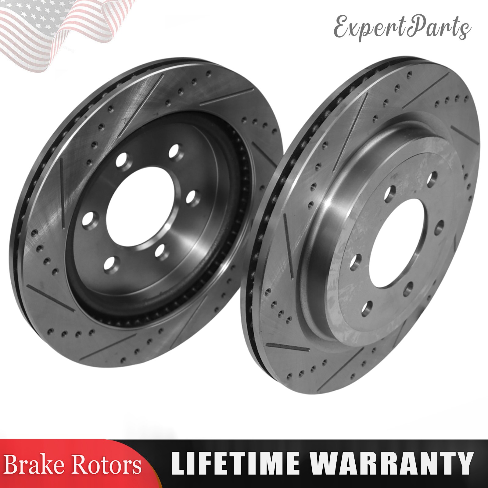 2Pcs Drilled Brake Rotor for Ford Expedition 18-21 F-150 Lincoln Navigator Rear
