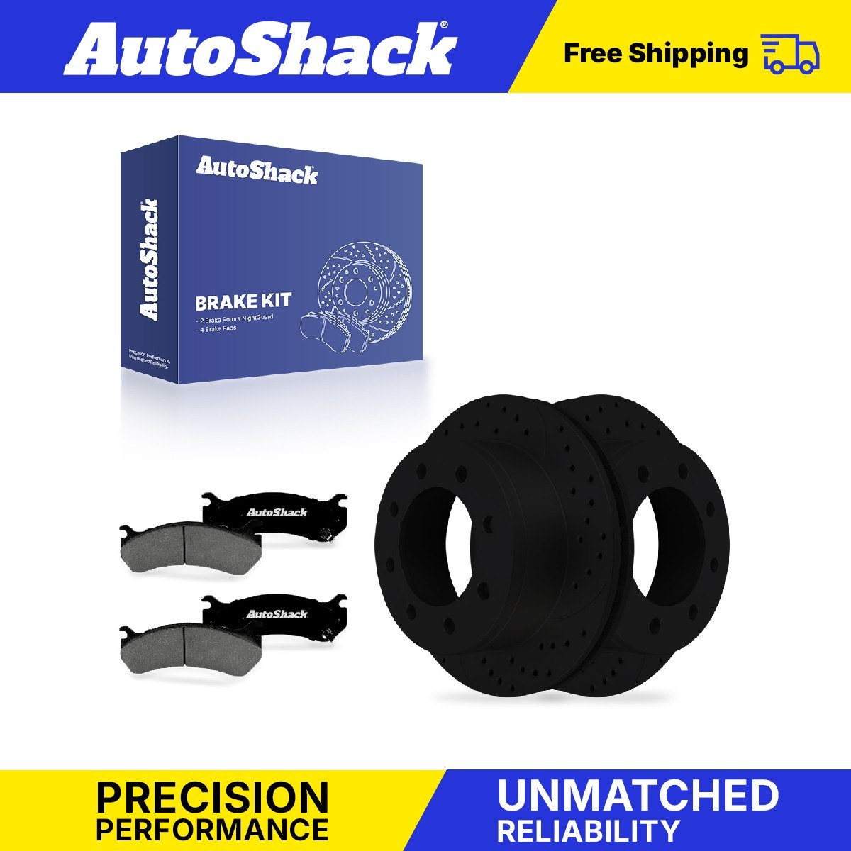 Rear Drilled Slotted Brake Rotors Premium Pad for Chevy, Silverado 2500 HD 01-06