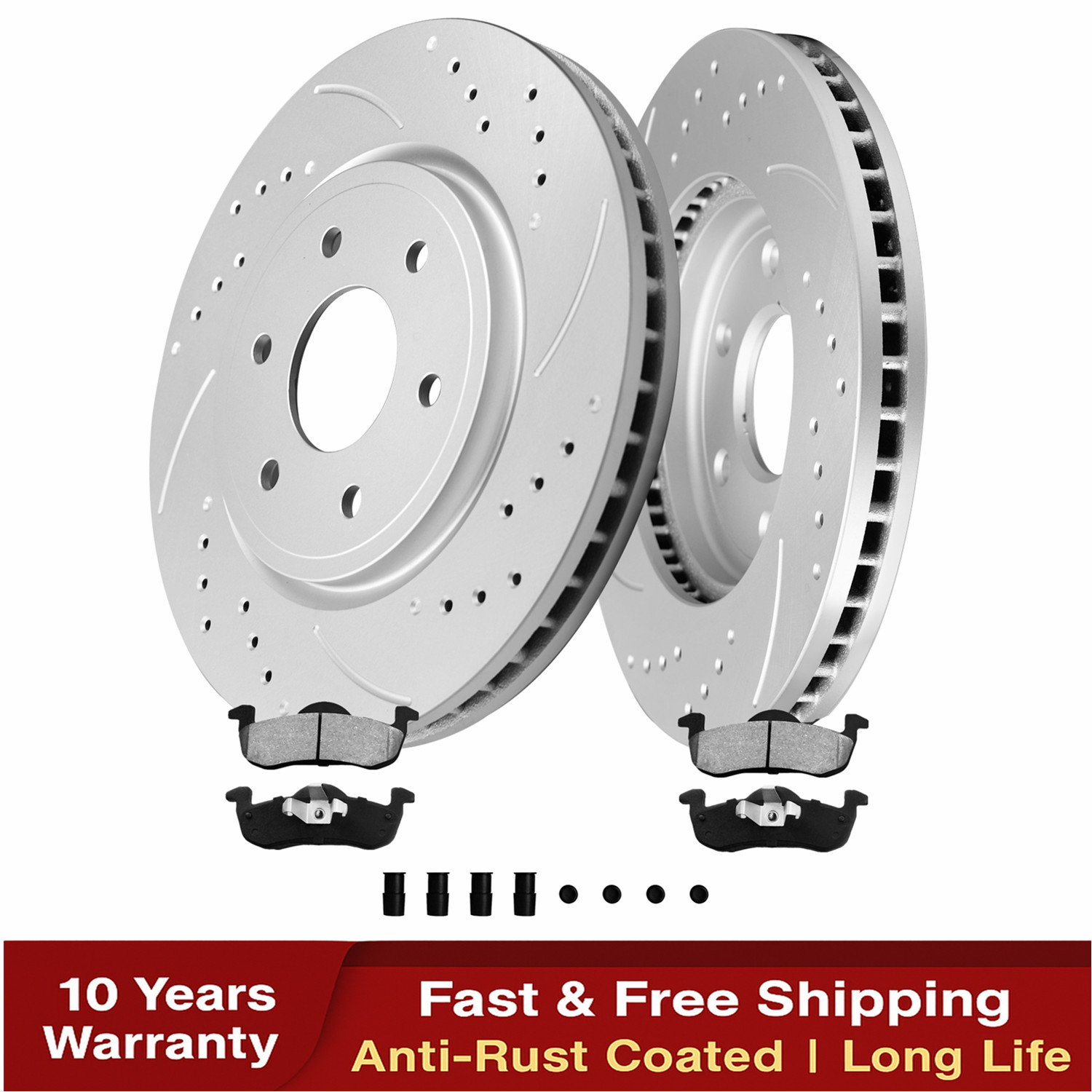 342mm Rear Drilled Rotors Brake Pads for 2007 – 2017 Ford Expedition Navigator