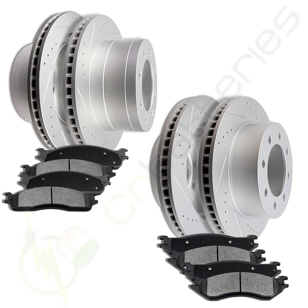 Front & Rear Brake Rotors + Ceramic Brake Pads For Dodge Ram 1500 Brakes Kit