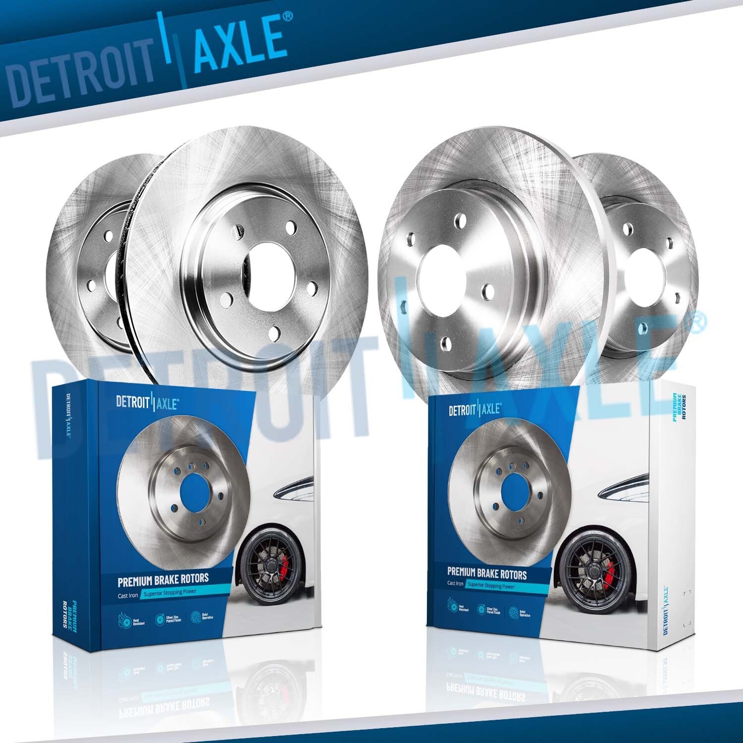 4pc Front Rear Disc Brake Rotors Kit for 2003 2004 2005 2006 2007 Honda Accord
