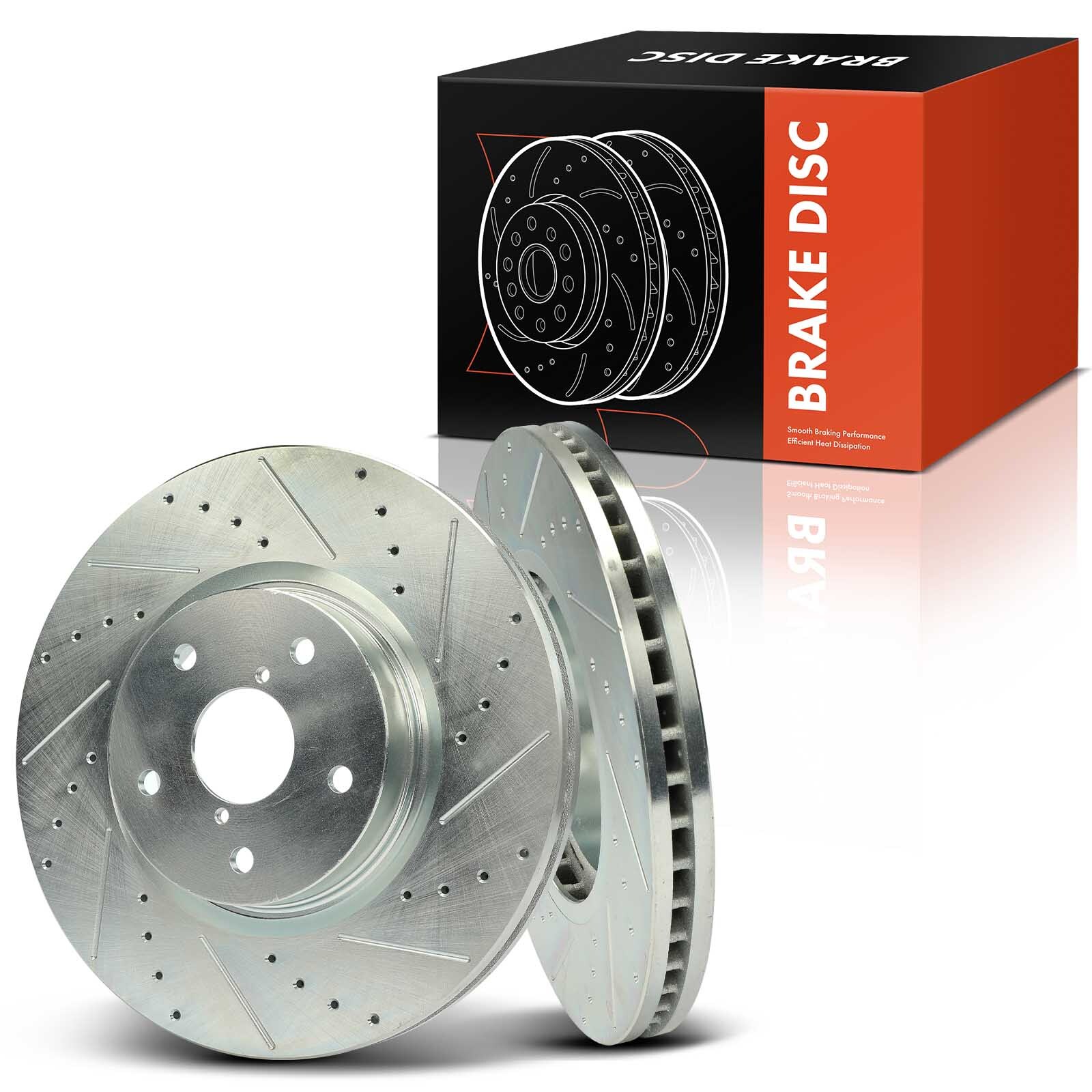 2Pcs Front LH & RH Drilled Brake Rotors for Subaru Legacy Tribeca Outback WRX